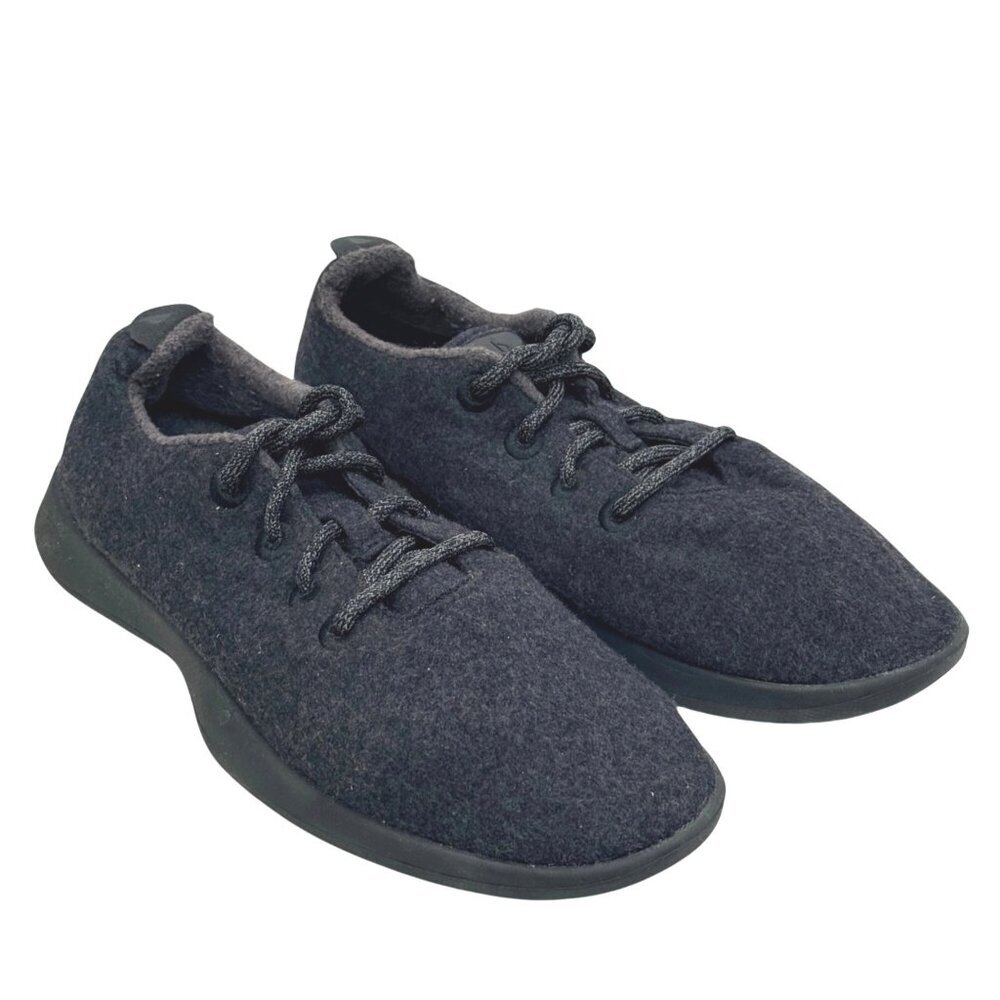 ALLBIRDS Wool Flannel Sneakers Mens Size 10 Gray Merino Wool LaceUp Comfort Shoe - Picture 2 of 13